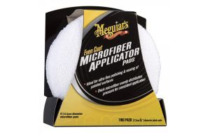 Meguiars Even-Coat Microfibre Applicator Pad X3080EU, 5 inch (12.7 cm),Label, 2/Pack, 6/CV